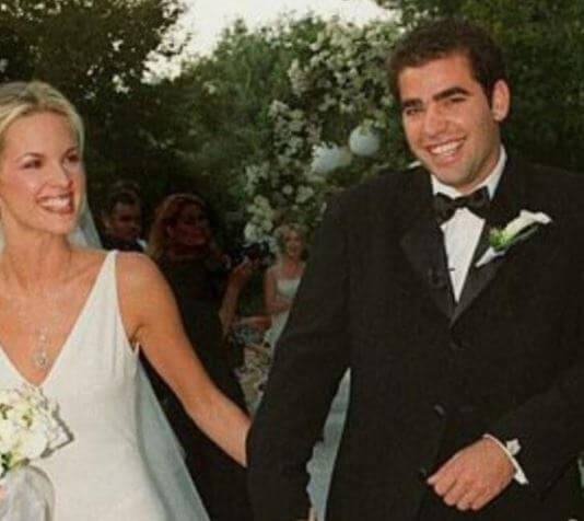 Georgia Sampras son Pete Sampras with his wife Bridgette Wilson during their wedding.